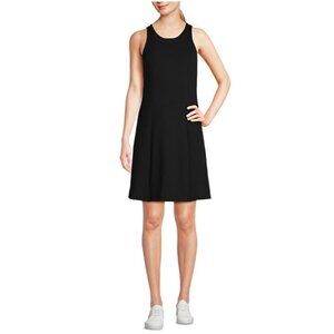 Lands End A line Dress 14 Pocket V Back Stretch Career Church Washable NEW